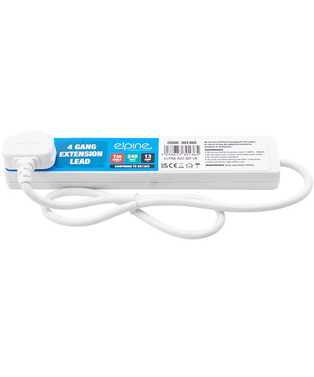 ELPINE 4 WAY EXTENSION LEAD 1M