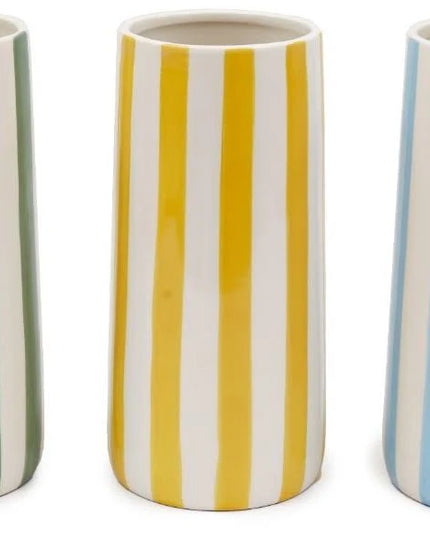 SOLEIL STRIPE VASE 11X21CM ASSORTED