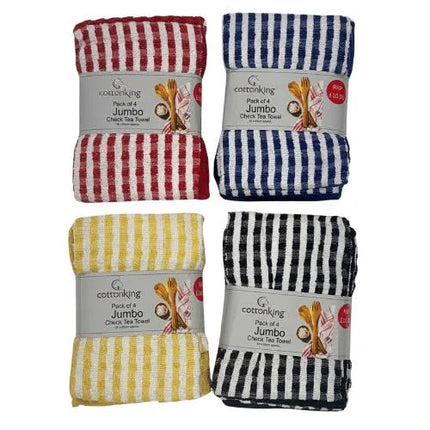 4 Pack Jumbo Super Absorbent Tea Towel