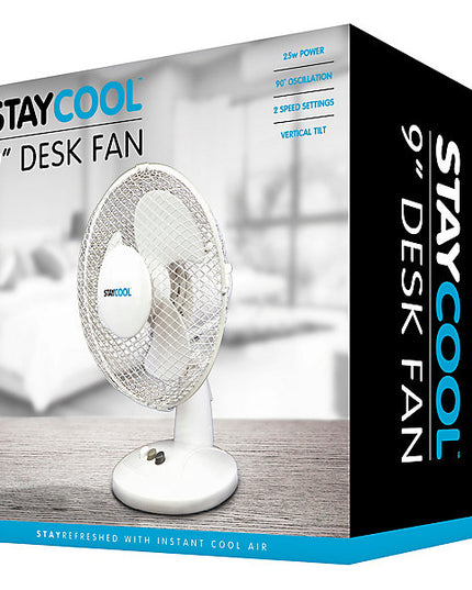 StayCool 9" (23cm) Desk Fan - White