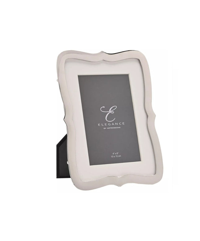 Elegance Wavy Edged Frame 4" x 6" Silver
