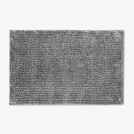 Velvet Chenille Bobble Bath Mat Non-Slip - Dove Grey