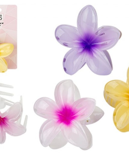 BEAU HAIR ACCESSORIES FLOWER CLAW HAIR CLIP 3 ASSORTED