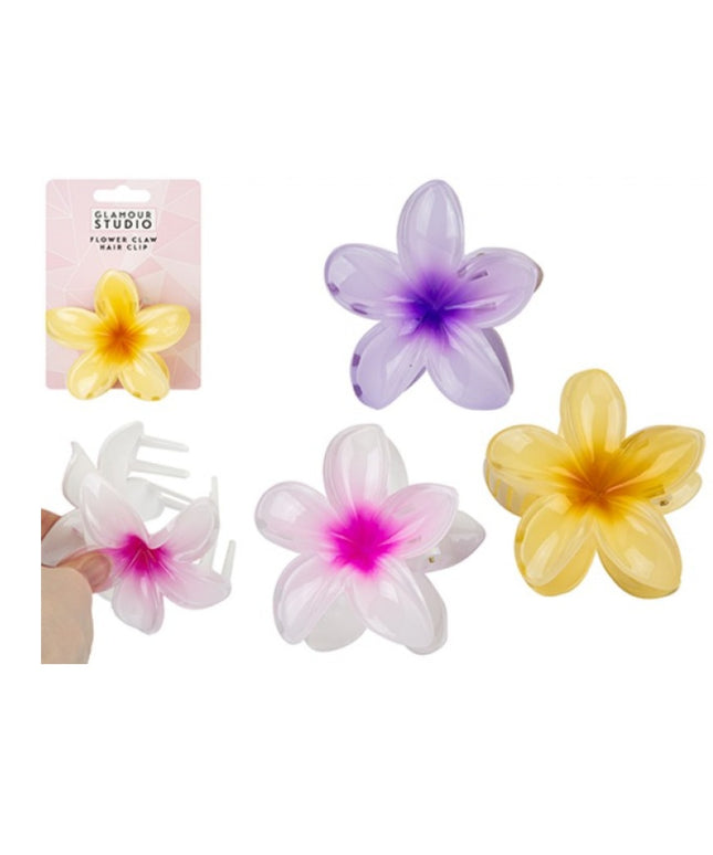 BEAU HAIR ACCESSORIES FLOWER CLAW HAIR CLIP 3 ASSORTED