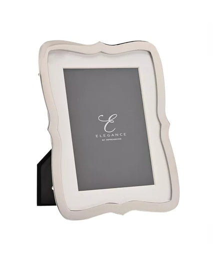 Elegance Wavy Edge Silver Photo Frame 5x7" – Decorative Luxury Picture Frame