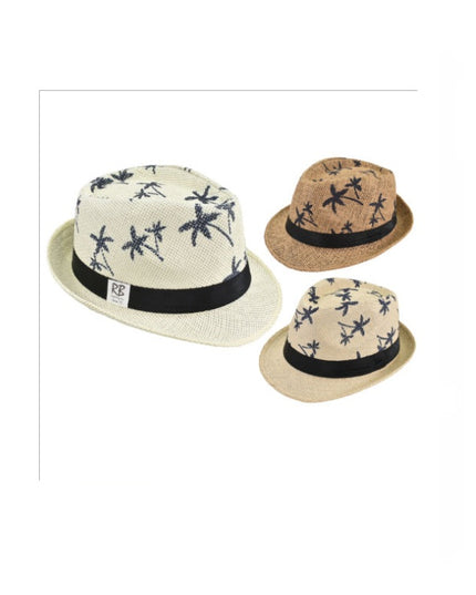 Adult Trilby Hat With Palm Tree Print