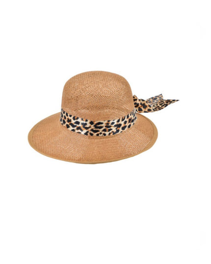 Ladies Summer Hat With Leopard Band