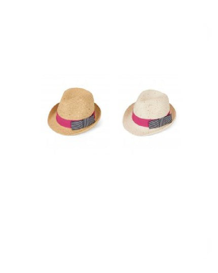 Girls Straw Trilby Hat With Band