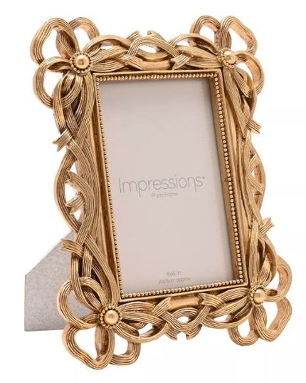 Impressions Bowknot Design Resin Photo Frame 4" x 6"