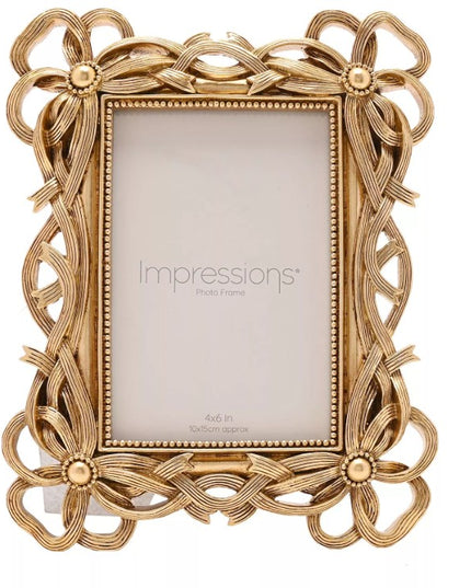 Impressions Bowknot Design Resin Photo Frame 4" x 6"