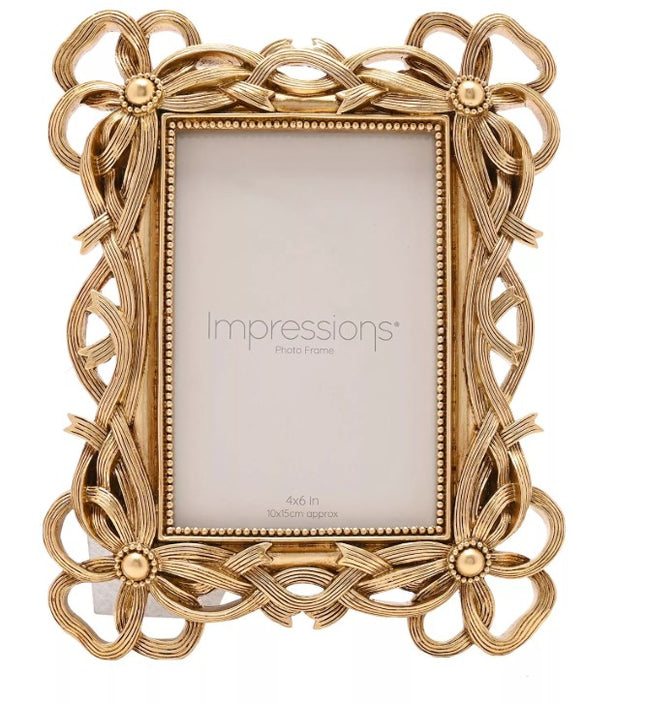 Impressions Bowknot Design Resin Photo Frame 4" x 6"