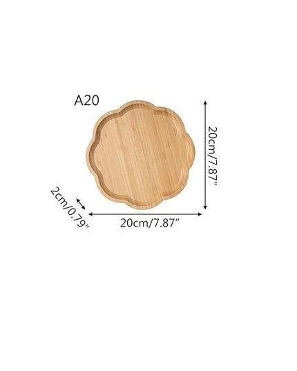 Flower-Shaped Wooden Serving Tray – 20cm