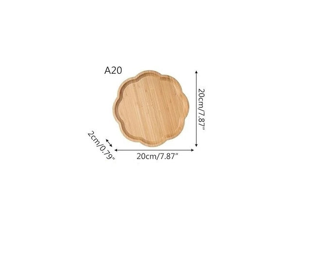 Flower-Shaped Wooden Serving Tray – 20cm